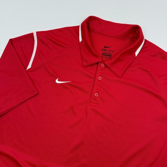 Nike Dri-Fit Training Performance Polo Mens 2XL Red Shirt Golf Sideline 706710 - Picture 1 of 10